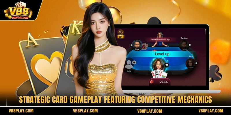 Strategic card gameplay featuring competitive mechanics